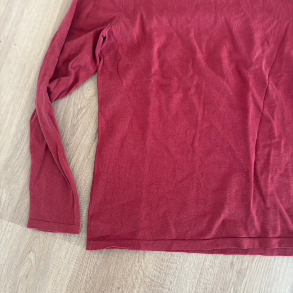 ** PENDLETON Mock Neck Pullover Sweater Women's Size S Cranberry Red Silk Blend - Picture 2 of 8